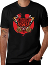 Japanese Wolf Samurai Lightweight Cotton T-Shirt – Daily Comfort Graphic Shirt