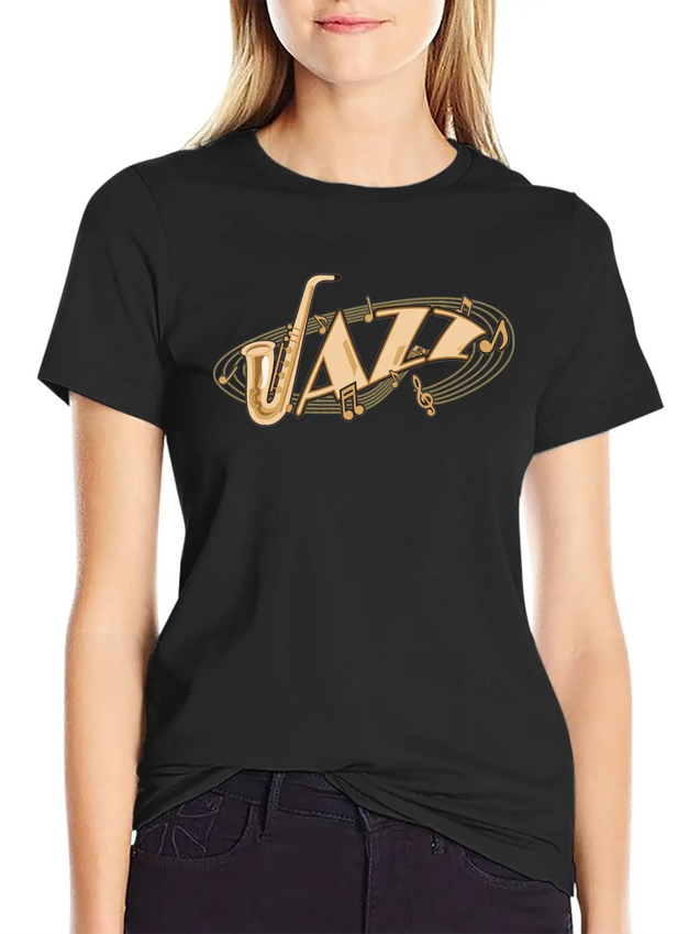 Jazz Music Lightweight Cotton T-Shirt – Daily Comfort Graphic Shirt
