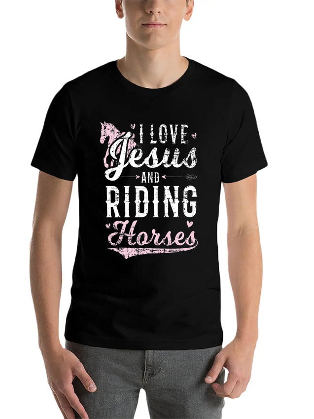 Jesus And Horse Lightweight Cotton T-Shirt – Daily Comfort Graphic Shirt