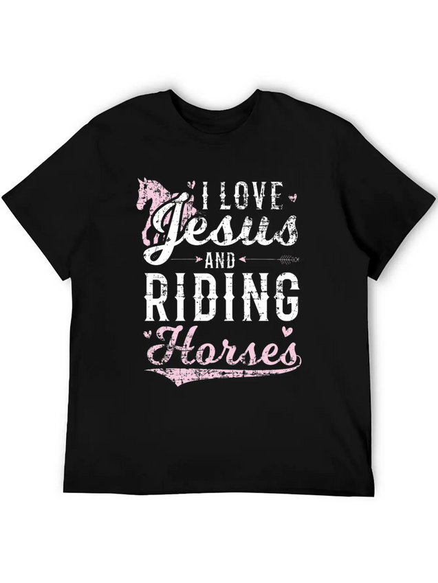Jesus And Horse Lightweight Cotton T-Shirt – Daily Comfort Graphic Shirt