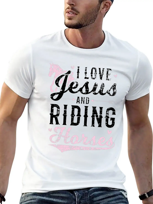 Jesus And Horse Lightweight Cotton T-Shirt – Daily Comfort Graphic Shirt