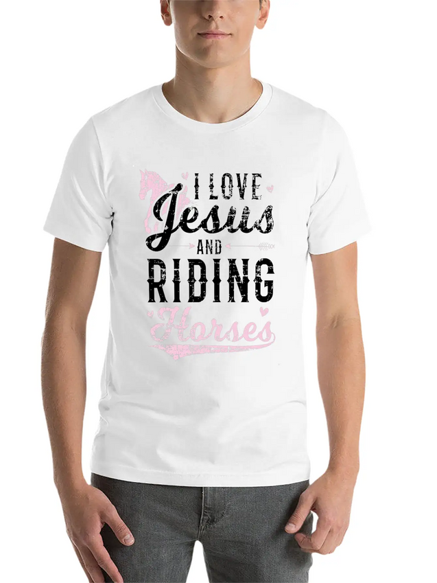 Jesus And Horse Lightweight Cotton T-Shirt – Daily Comfort Graphic Shirt