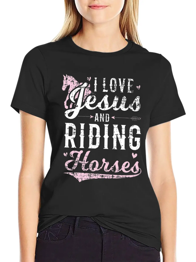 Jesus And Horse Lightweight Cotton T-Shirt – Daily Comfort Graphic Shirt
