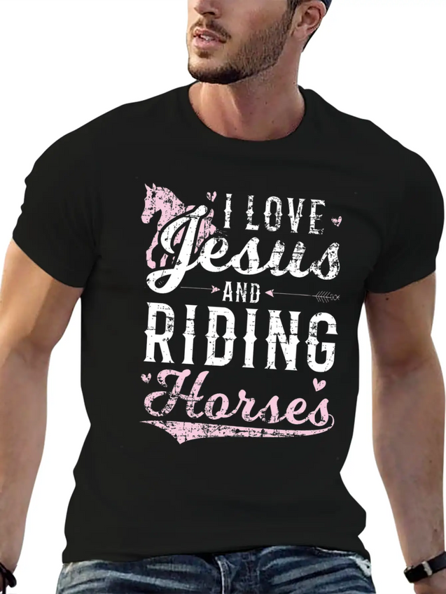 Jesus And Horse Lightweight Cotton T-Shirt – Daily Comfort Graphic Shirt