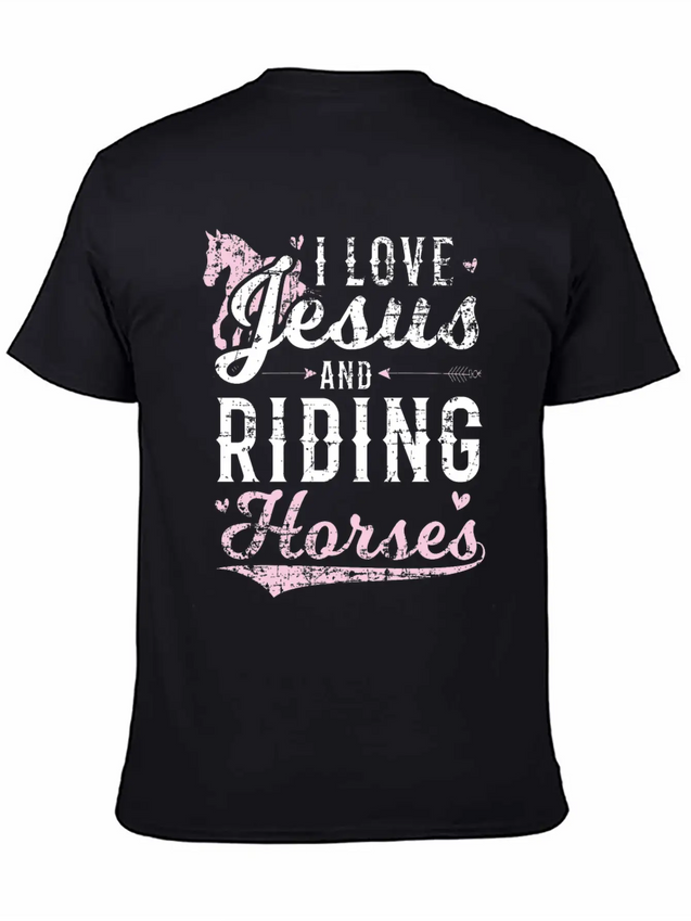 Jesus And Horse Lightweight Cotton T-Shirt – Daily Comfort Graphic Shirt