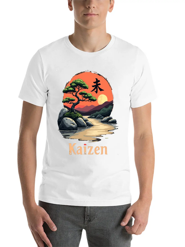Kaizen Continuous Improvement Lightweight Cotton T-Shirt – Daily Comfort Graphic Shirt