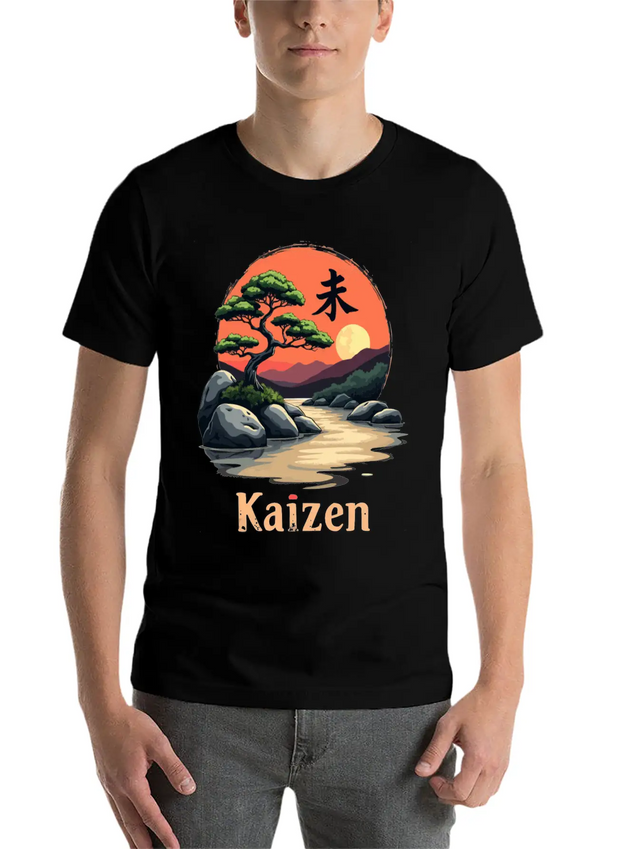 Kaizen Continuous Improvement Lightweight Cotton T-Shirt – Daily Comfort Graphic Shirt