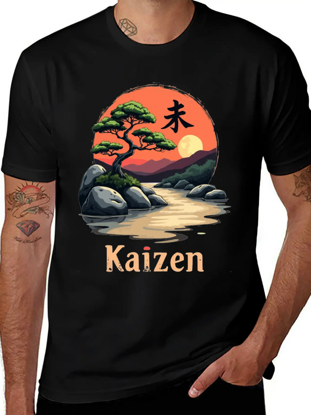 Kaizen Continuous Improvement Lightweight Cotton T-Shirt – Daily Comfort Graphic Shirt