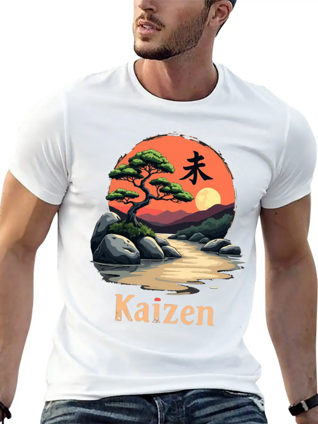 Kaizen Continuous Improvement Lightweight Cotton T-Shirt – Daily Comfort Graphic Shirt