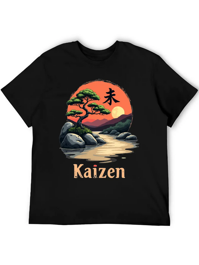 Kaizen Continuous Improvement Lightweight Cotton T-Shirt – Daily Comfort Graphic Shirt