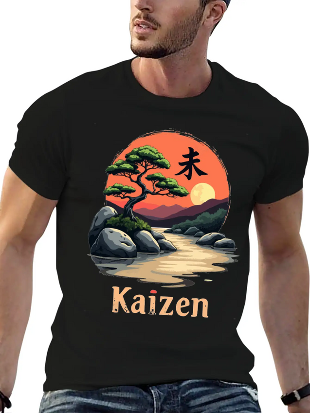 Kaizen Continuous Improvement Lightweight Cotton T-Shirt – Daily Comfort Graphic Shirt