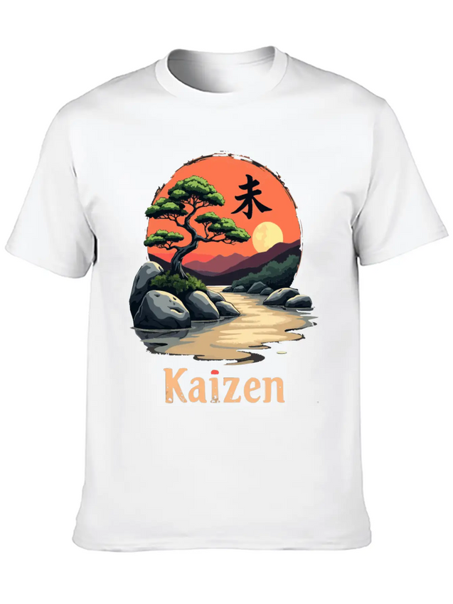 Kaizen Continuous Improvement Lightweight Cotton T-Shirt – Daily Comfort Graphic Shirt