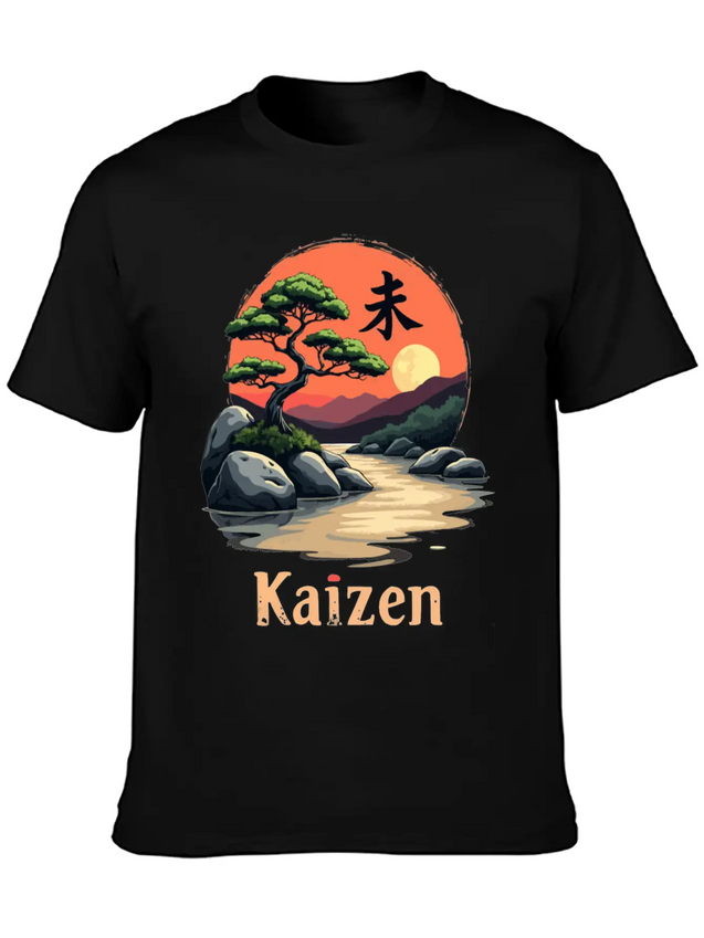 Kaizen Continuous Improvement Lightweight Cotton T-Shirt – Daily Comfort Graphic Shirt