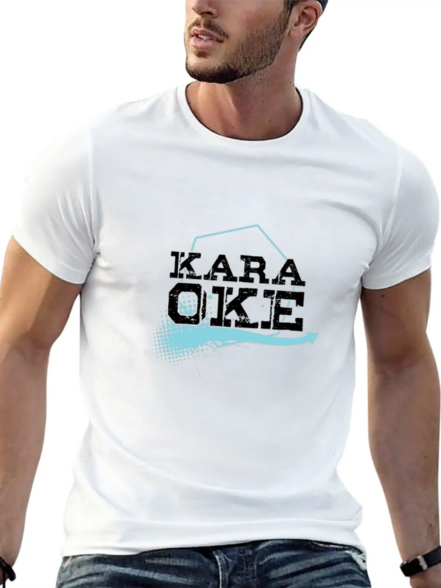 Karaoke Oke Singing Song Music Microphone Gift Lightweight Cotton T-Shirt – Daily Comfort Graphic Shirt