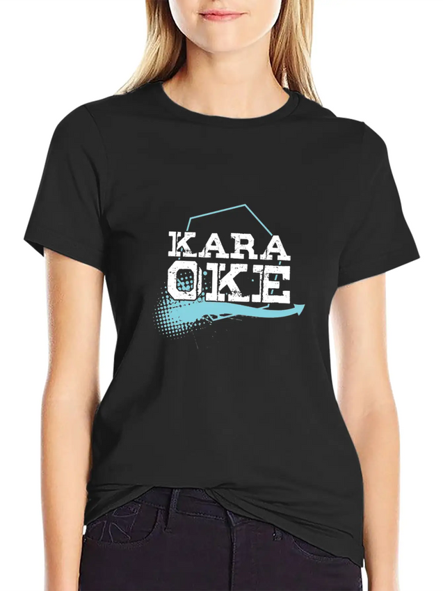 Karaoke Oke Singing Song Music Microphone Gift Lightweight Cotton T-Shirt – Daily Comfort Graphic Shirt