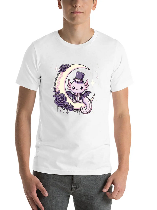 Kawaii Gothic Axolotl Pastel Gothic Goth Lightweight Cotton T-Shirt – Daily Comfort Graphic Shirt