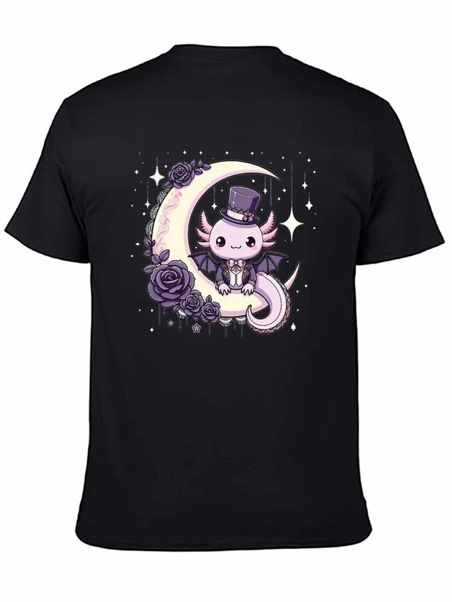 Kawaii Gothic Axolotl Pastel Gothic Goth Lightweight Cotton T-Shirt – Daily Comfort Graphic Shirt