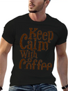 Keep Calm With Coffee Lightweight Cotton T-Shirt – Daily Comfort Graphic Shirt