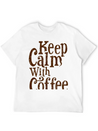 Keep Calm With Coffee Lightweight Cotton T-Shirt – Daily Comfort Graphic Shirt