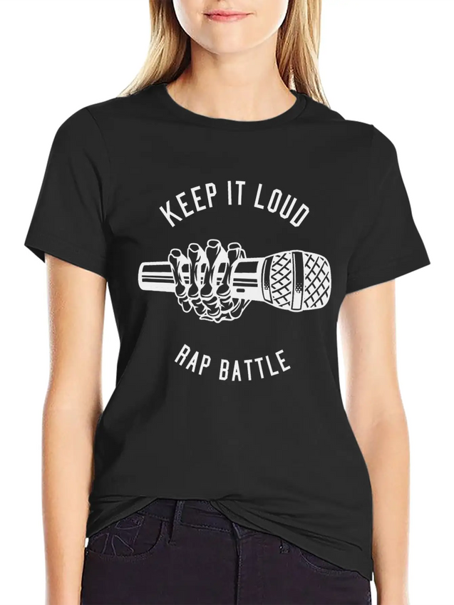 Keep It Loud Rap Battle, Rapper, Music, Microphone Lightweight Cotton T-Shirt – Daily Comfort Graphic Shirt