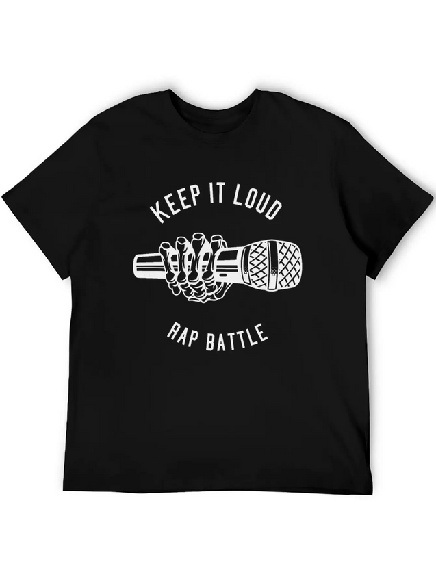 Keep It Loud Rap Battle, Rapper, Music, Microphone Lightweight Cotton T-Shirt – Daily Comfort Graphic Shirt