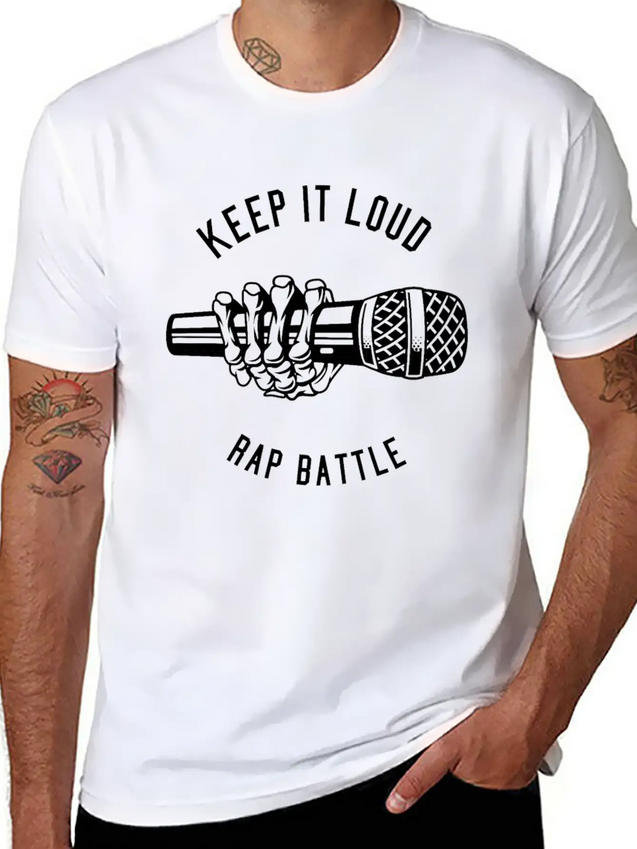 Keep It Loud Rap Battle, Rapper, Music, Microphone Lightweight Cotton T-Shirt – Daily Comfort Graphic Shirt