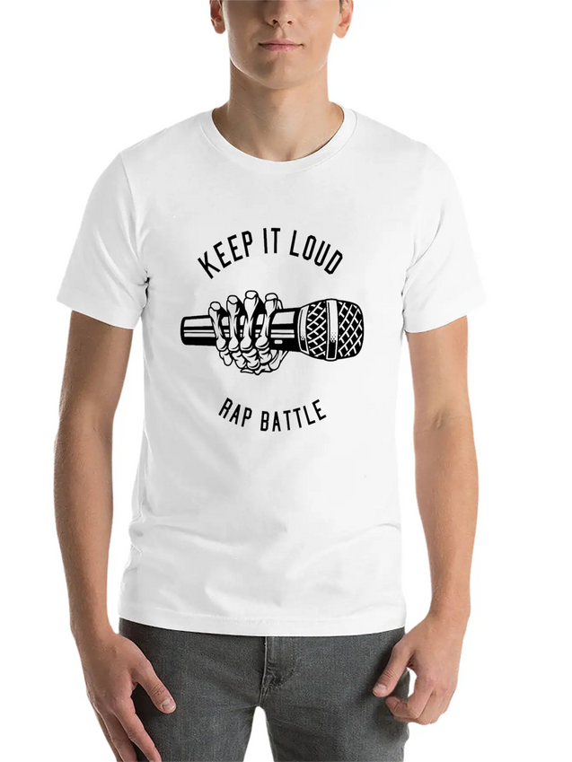 Keep It Loud Rap Battle, Rapper, Music, Microphone Lightweight Cotton T-Shirt – Daily Comfort Graphic Shirt