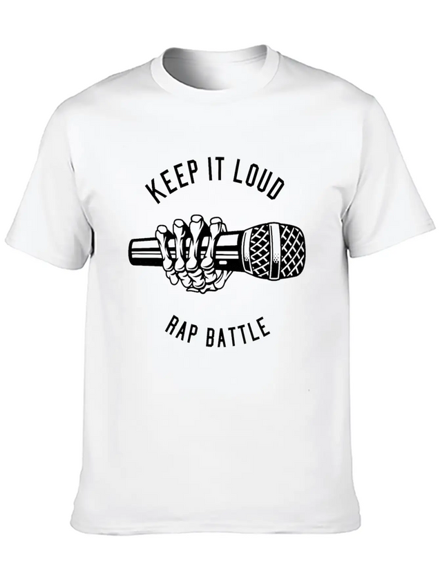 Keep It Loud Rap Battle, Rapper, Music, Microphone Lightweight Cotton T-Shirt – Daily Comfort Graphic Shirt
