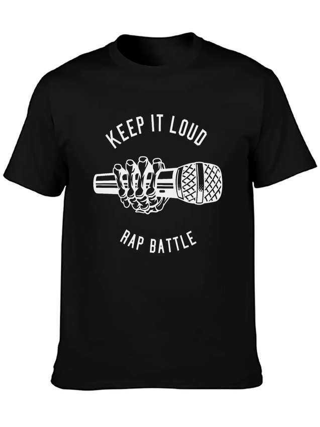 Keep It Loud Rap Battle, Rapper, Music, Microphone Lightweight Cotton T-Shirt – Daily Comfort Graphic Shirt