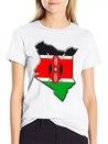Kenya Flag Map Lightweight Cotton T-Shirt – Daily Comfort Graphic Shirt