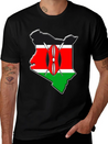 Kenya Flag Map Lightweight Cotton T-Shirt – Daily Comfort Graphic Shirt