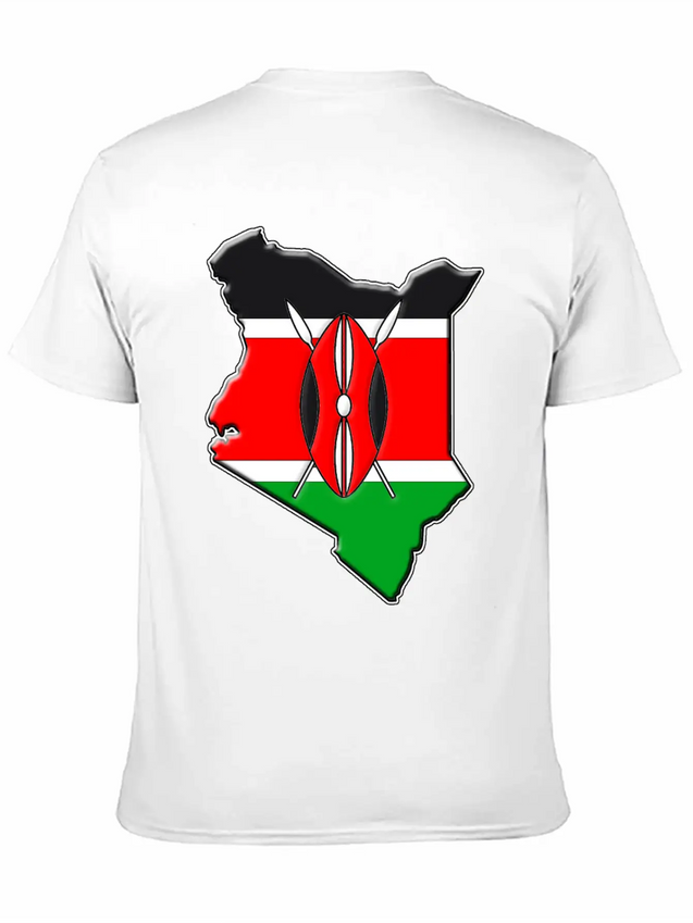 Kenya Flag Map Lightweight Cotton T-Shirt – Daily Comfort Graphic Shirt