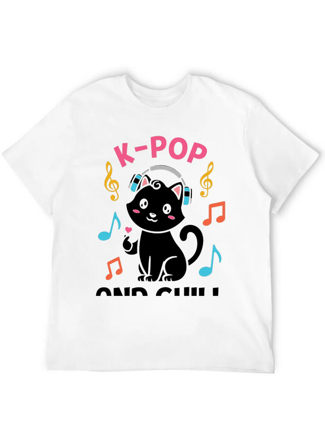 Kpop And Chill K Pop Music, Korean Pop Music Lightweight Cotton T-Shirt – Daily Comfort Graphic Shirt