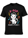 Kpop And Chill K Pop Music, Korean Pop Music Lightweight Cotton T-Shirt – Daily Comfort Graphic Shirt