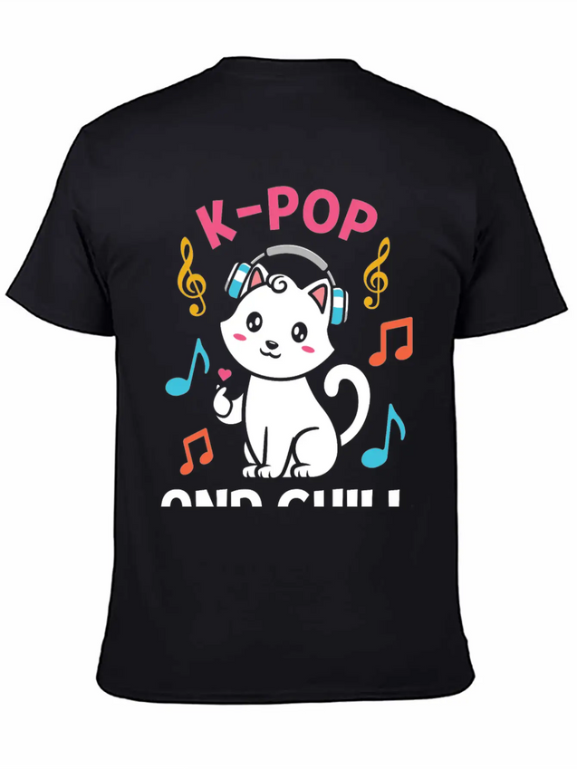Kpop And Chill K Pop Music, Korean Pop Music Lightweight Cotton T-Shirt – Daily Comfort Graphic Shirt