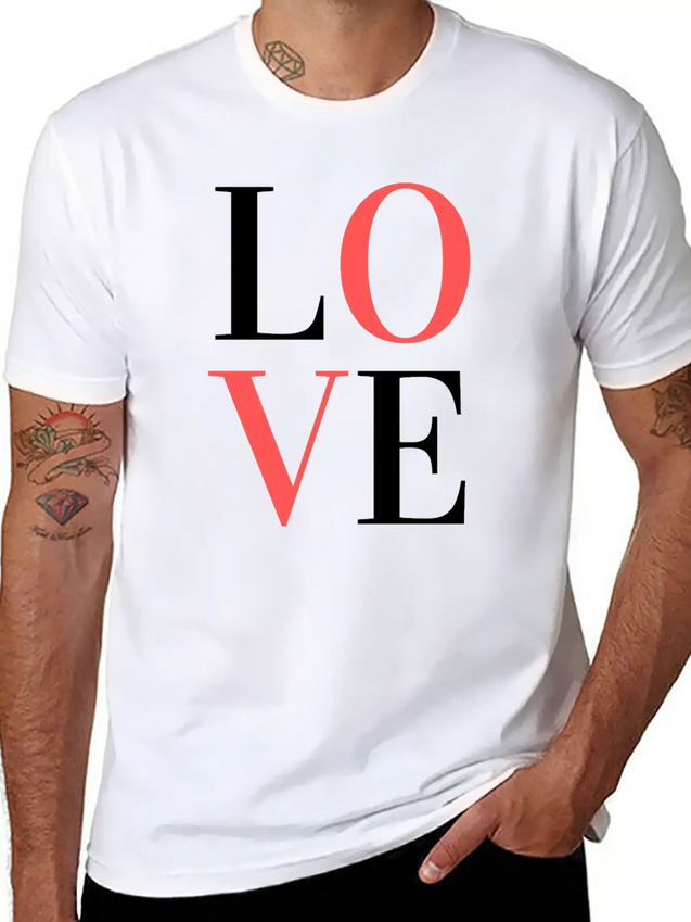 L O V E / L I E B E / A M O U R Lightweight Cotton T-Shirt – Daily Comfort Graphic Shirt