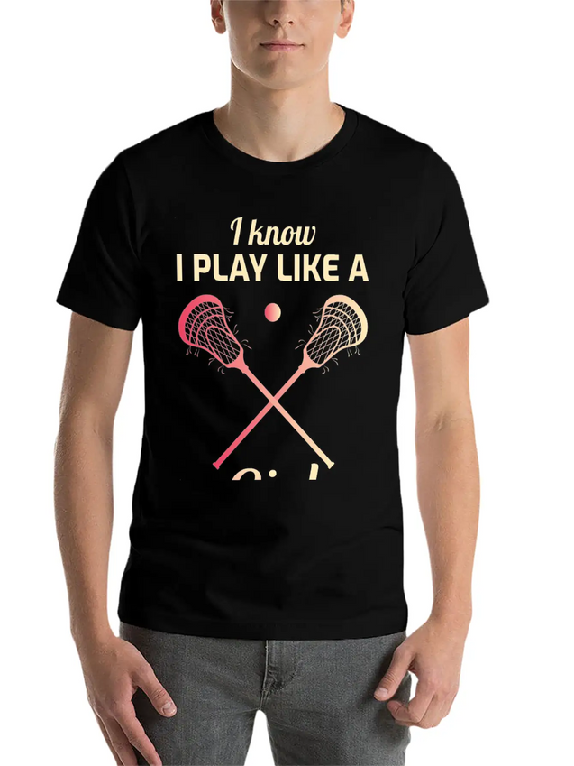 Lacrosse Player Coach Team Goalie Funny Humour Lightweight Cotton T-Shirt – Daily Comfort Graphic Shirt