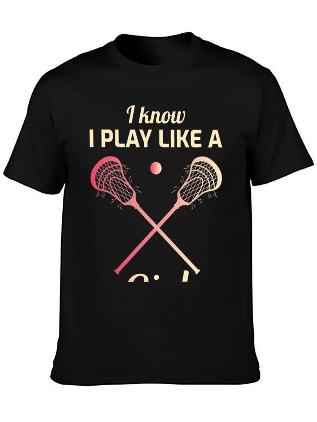 Lacrosse Player Coach Team Goalie Funny Humour Lightweight Cotton T-Shirt – Daily Comfort Graphic Shirt
