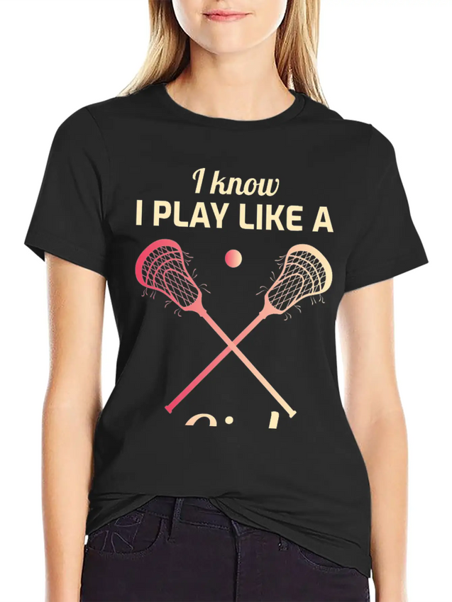 Lacrosse Player Coach Team Goalie Funny Humour Lightweight Cotton T-Shirt – Daily Comfort Graphic Shirt