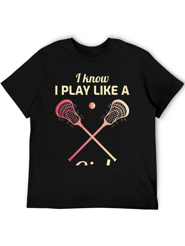 Lacrosse Player Coach Team Goalie Funny Humour Lightweight Cotton T-Shirt – Daily Comfort Graphic Shirt