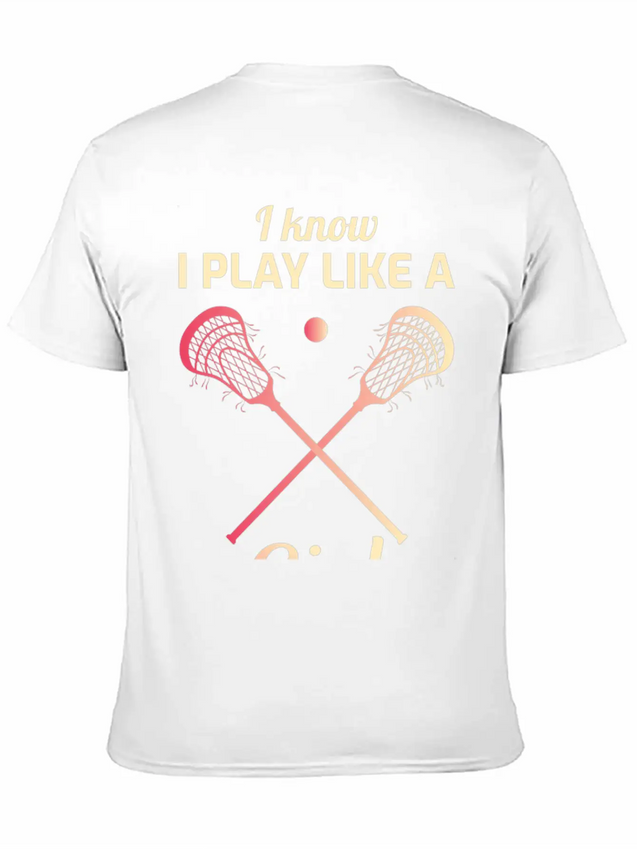 Lacrosse Player Coach Team Goalie Funny Humour Lightweight Cotton T-Shirt – Daily Comfort Graphic Shirt