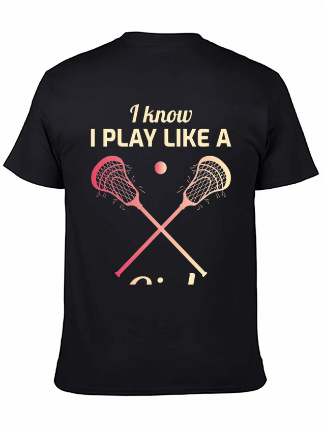 Lacrosse Player Coach Team Goalie Funny Humour Lightweight Cotton T-Shirt – Daily Comfort Graphic Shirt