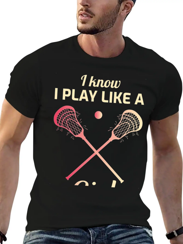 Lacrosse Player Coach Team Goalie Funny Humour Lightweight Cotton T-Shirt – Daily Comfort Graphic Shirt