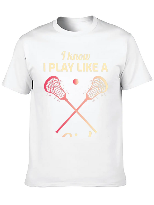 Lacrosse Player Coach Team Goalie Funny Humour Lightweight Cotton T-Shirt – Daily Comfort Graphic Shirt