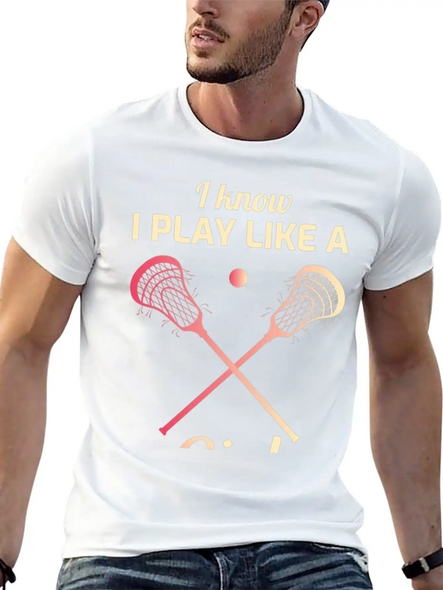Lacrosse Player Coach Team Goalie Funny Humour Lightweight Cotton T-Shirt – Daily Comfort Graphic Shirt