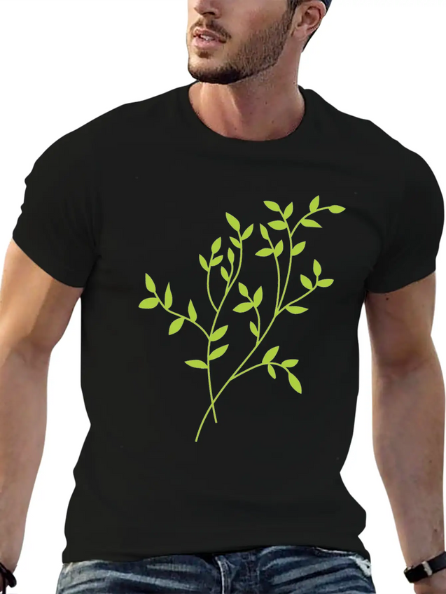 Leaves Lightweight Cotton T-Shirt – Daily Comfort Graphic Shirt
