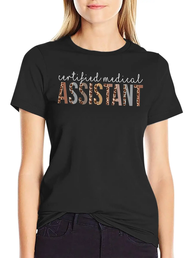 Leopard Cma Certified Medical Assistant Healthcare Lightweight Cotton T-Shirt – Daily Comfort Graphic Shirt