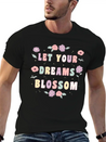 Let Your Dreams Blossom Flower Motivational Quote Lightweight Cotton T-Shirt – Daily Comfort Graphic Shirt