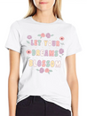 Let Your Dreams Blossom Flower Motivational Quote Lightweight Cotton T-Shirt – Daily Comfort Graphic Shirt