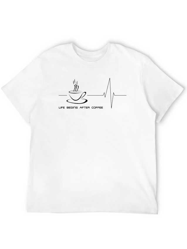 Life Begins After Coffee - Black Lightweight Cotton T-Shirt – Daily Comfort Graphic Shirt